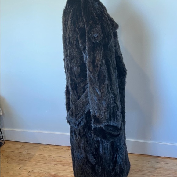 SOLD:Mens full length Black Mink Coat XXL/XXXL (52) - Picture 3 of 9